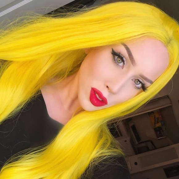 ♥️ 24” YELLOW STRAIGHT LACE-FRONT WIG? *NWT main image 4